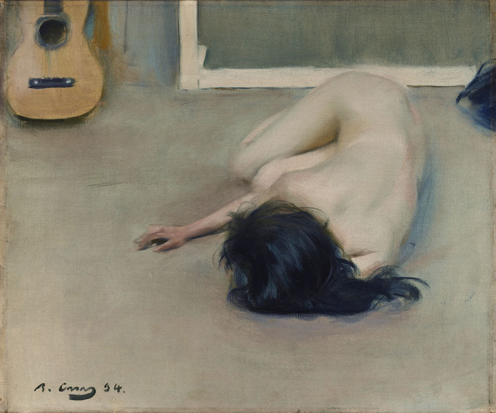 Nude with a guitar - by Ramon Casas