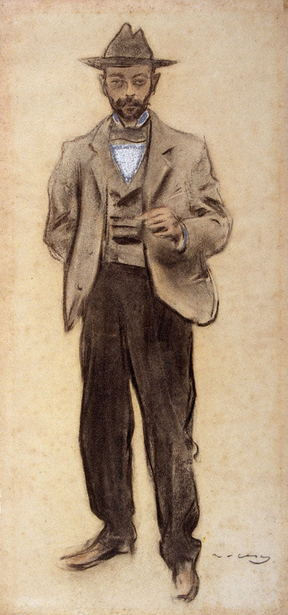 Portrait of Manolo Hugué - by Ramon Casas