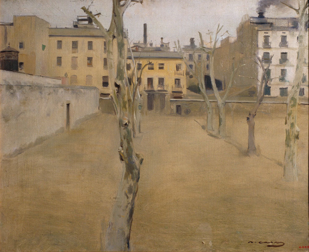 Courtyard of the old Barcelona prison (Courtyard of the 'lambs') - by Ramon Casas