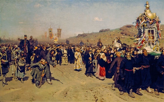 Krestny Khod (Religious Procession) in Kursk Gubernia - by Ilya Repin