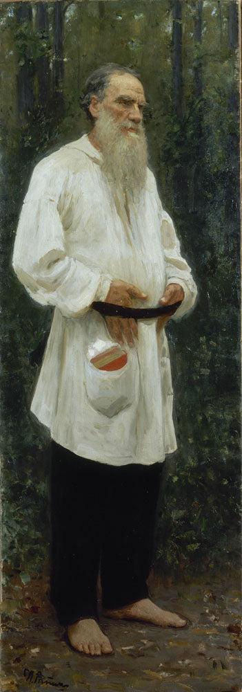 Leo Tolstoy Barefoot - by Ilya Repin