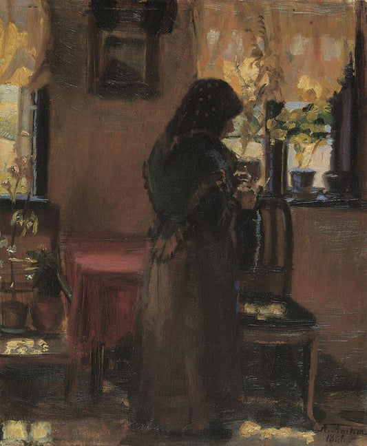 An old woman in her room. - by Anna Ancher