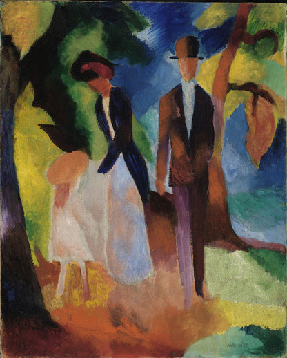 People by the Blue Lake - by August Macke