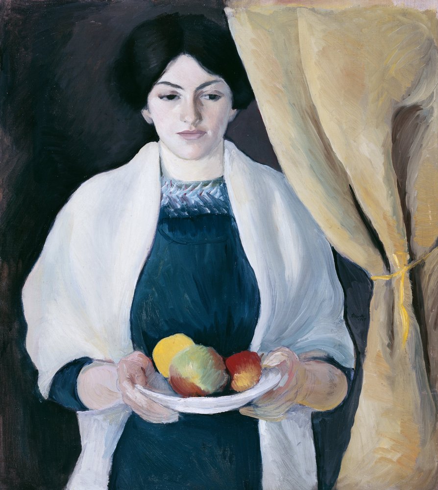 Portrait with Apples - by August Macke