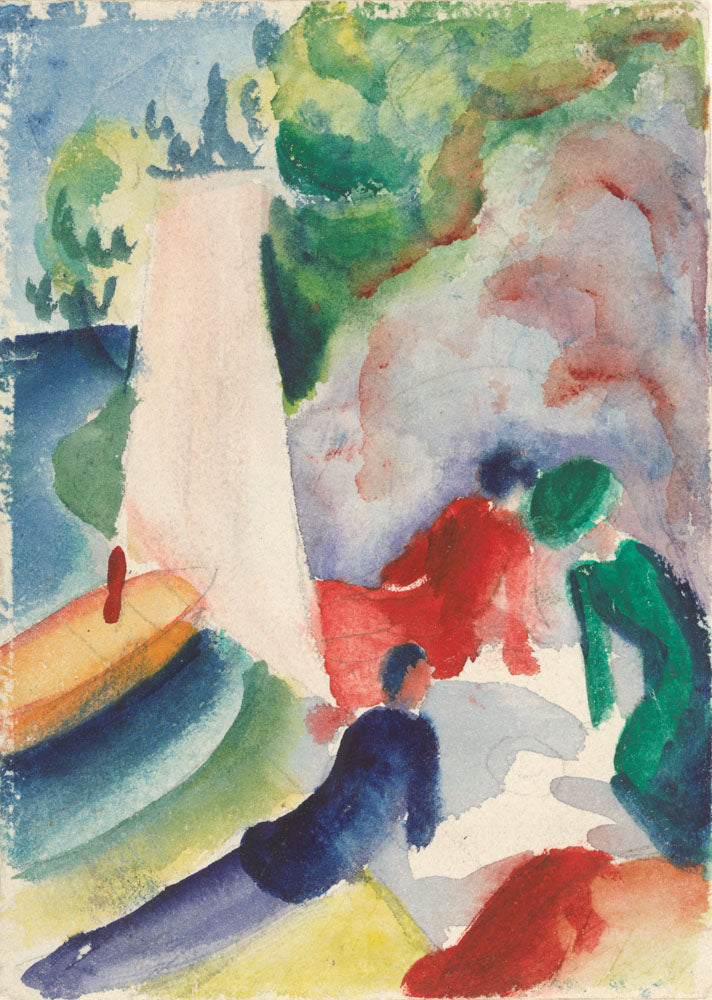 Picnic on the Beach (Picnic after Sailing), 1913 - by August Macke