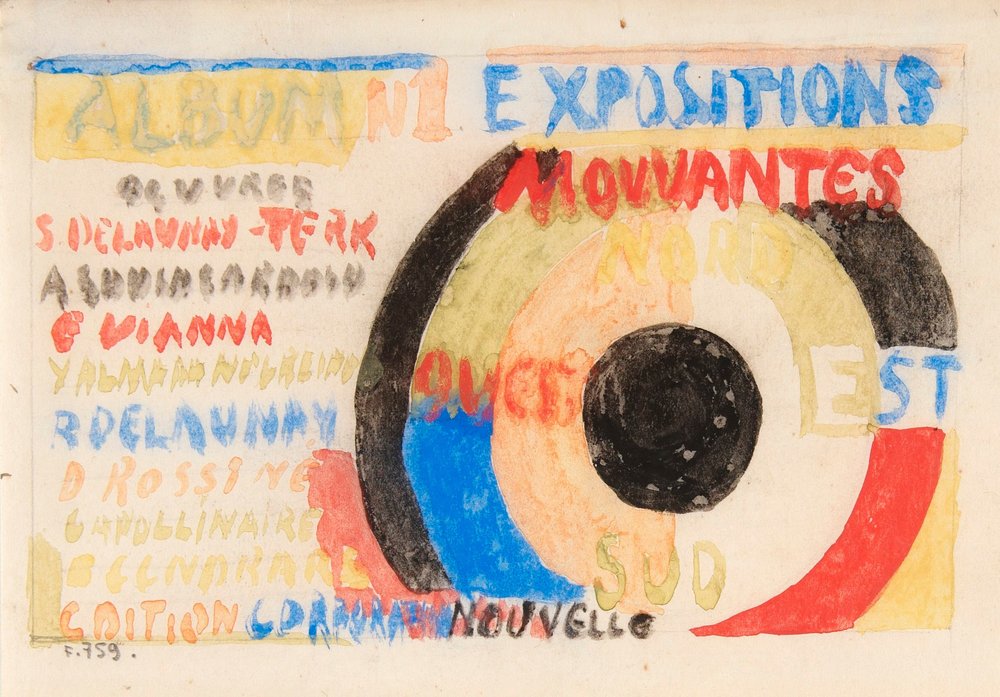 Maquette de l’Album nº 1 des Expositions Mouvantes – Nord-Est-Sud-Ouest (étude) - by Robert Delaunay