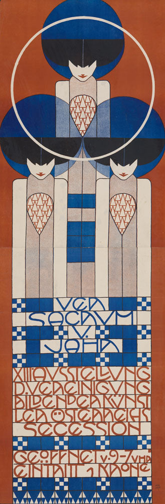 Exhibition poster for the "V. Jahr. XIII Ausstellung der Vereinigung Bildender Künstler Österreichs" - by Koloman Moser