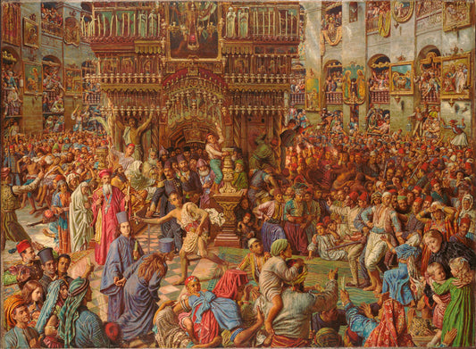 The Miracle of the Sacred Fire, Church of the Holy Sepulchre - by William Holman Hunt