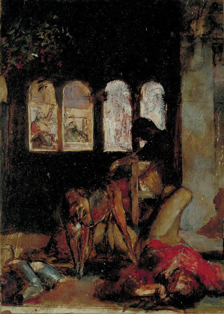 Oil Study for The Eve of Saint Agnes - by William Holman Hunt