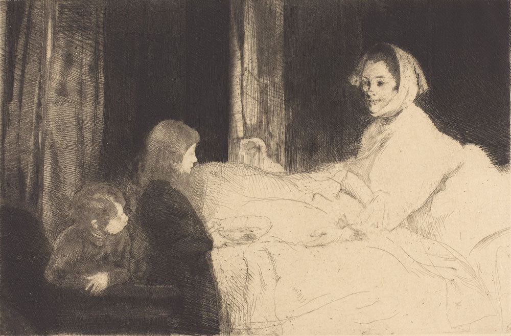 The Sick Mother (La mère malade) - by Paul-Albert Besnard