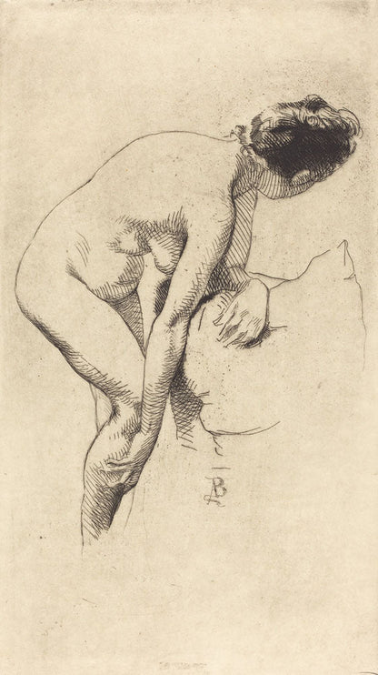 Nude Holding Her Leg (Femme nue se tenant la jambe) - by Paul-Albert Besnard