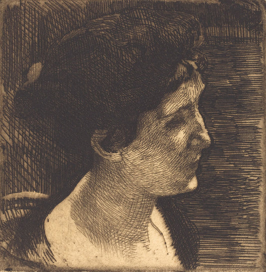 Woman in Full Profile (Grand profil de femme) - by Paul-Albert Besnard