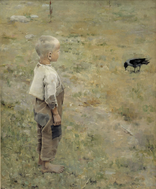 Boy with a Crow - by Akseli Gallen-Kallela