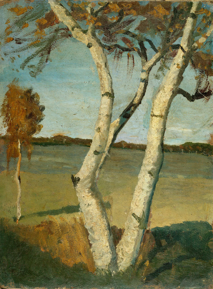 Birch Tree in a Landscape - by Paula Modersohn-Becker