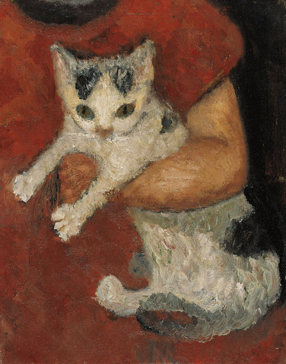 Cat in a child arm - by Paula Modersohn-Becker