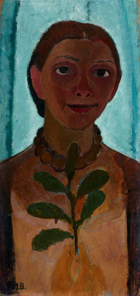 Self Portrait with Camellia Branch - by Paula Modersohn-Becker