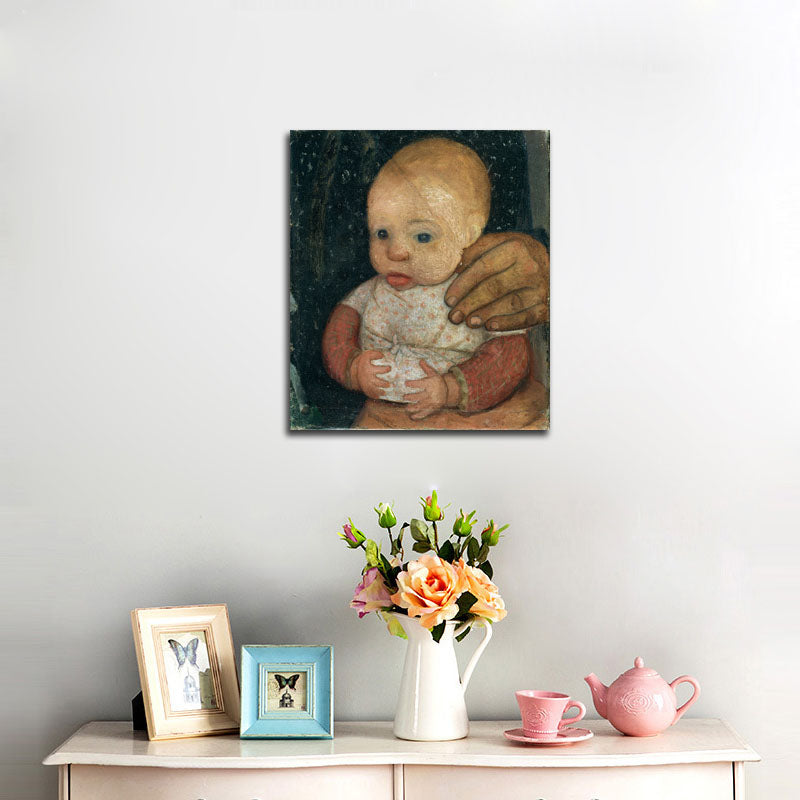 Infant with the hand of the mother - by Paula Modersohn-Becker