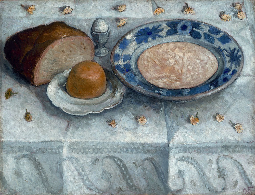 Still life with large bowl for milk - by Paula Modersohn-Becker