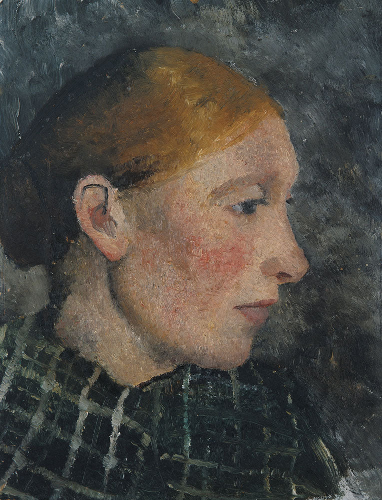 Head of a farmer's wife in profile to the right - by Paula Modersohn-Becker