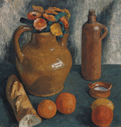 Still life with pitcher and bottle - by Paula Modersohn-Becker