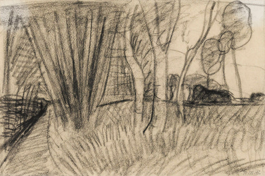 Landscape with trees - by Paula Modersohn-Becker