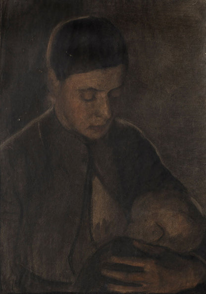 Mother with infant - by Paula Modersohn-Becker