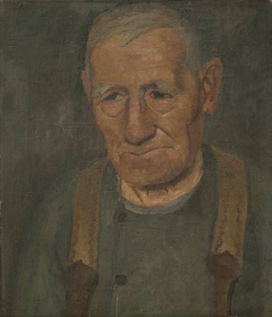 Half-length portrait of an old farmer - by Paula Modersohn-Becker