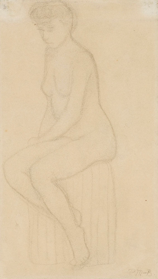 Sitting act (to the left) - by Paula Modersohn-Becker