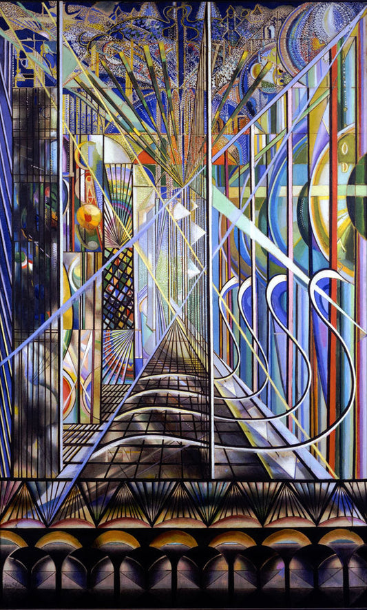 The Voice of the City of New York Interpreted: The White Way I - by Joseph Stella