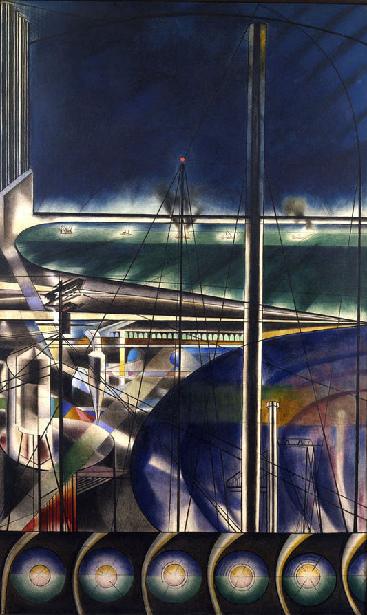 The Voice of the City of New York Interpreted: The Port (The Harbor, The Battery) - by Joseph Stella