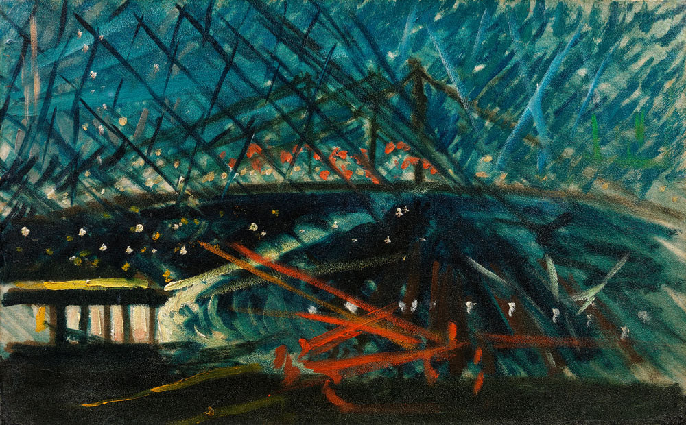 Untitled (Night View of Brooklyn Bridge) - by Joseph Stella