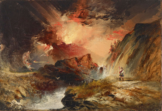 Macbeth and the Witches (possibly Highland Fantasy) - by Thomas Moran