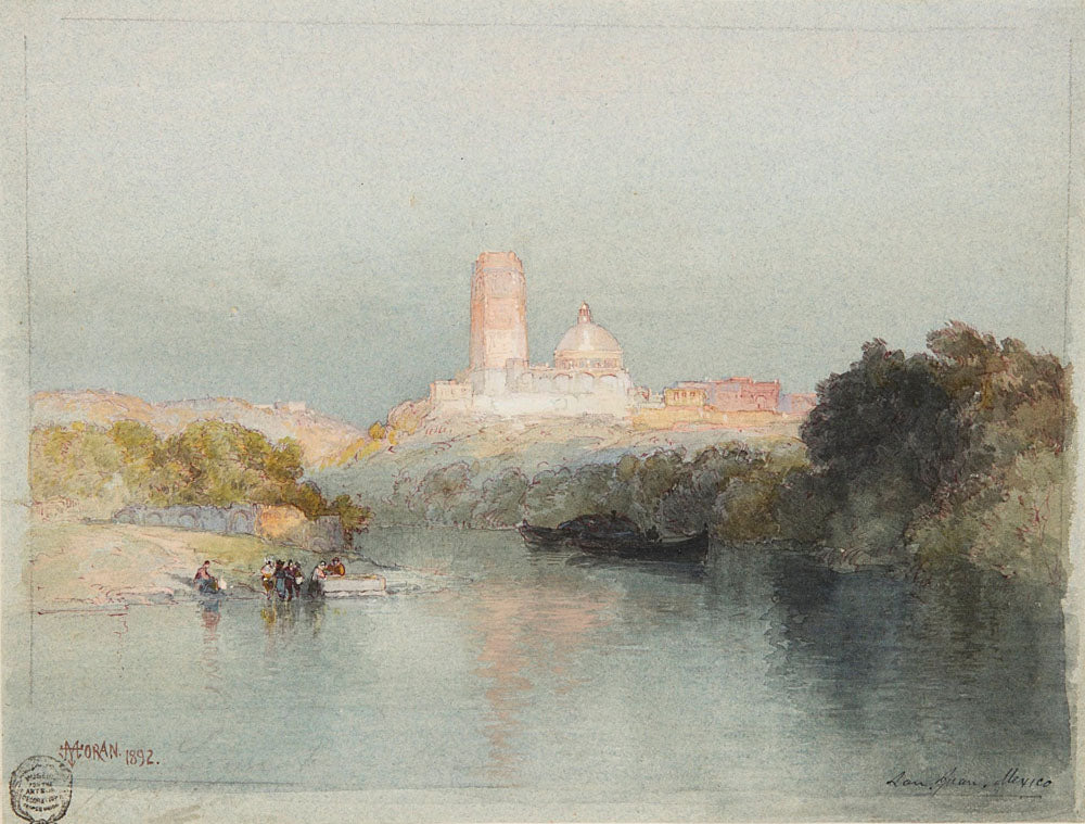 Hacienda on the Lerma River, San Juan, Mexico - by Thomas Moran