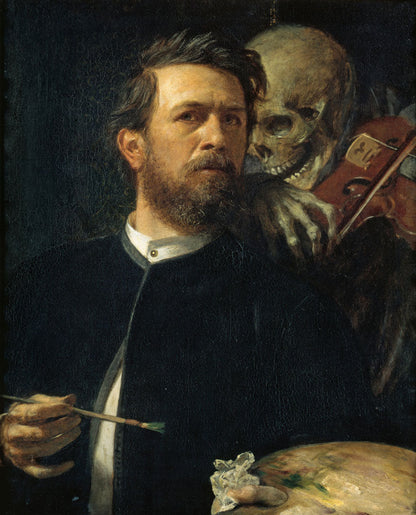 Self-Portrait with Death Playing the Fiddle - by Arnold Böcklin