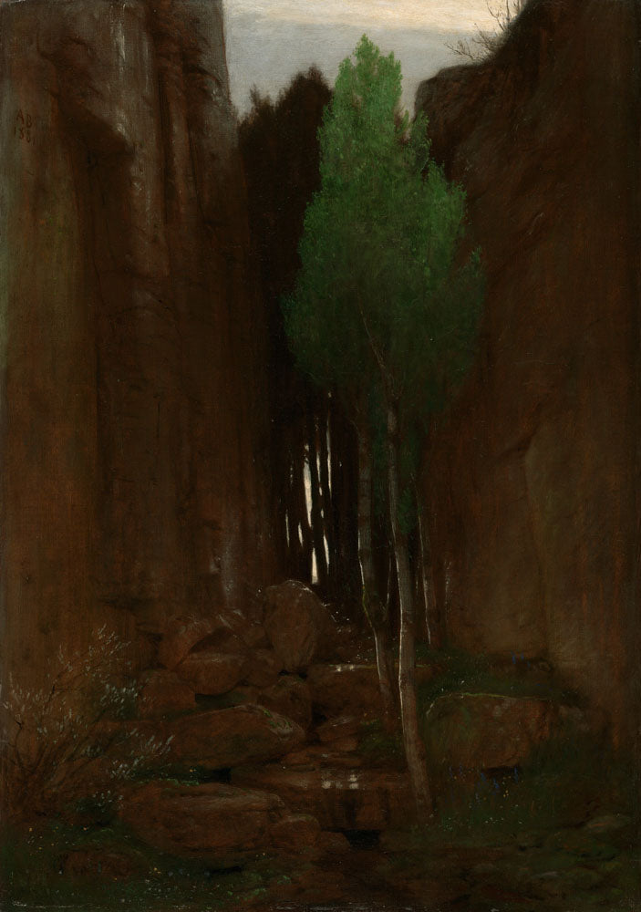 Spring in a Narrow Gorge (Quell in einer Felsschluct) - by Arnold Böcklin