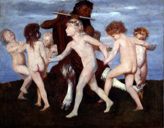 Pan Dancing with Children - by Arnold Böcklin