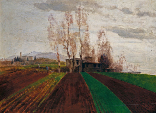 Acker corridors in the early spring (unfinished) - by Arnold Böcklin