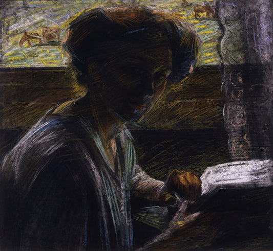 Portrait of the Artist’s Sister Reading - by Umberto Boccioni