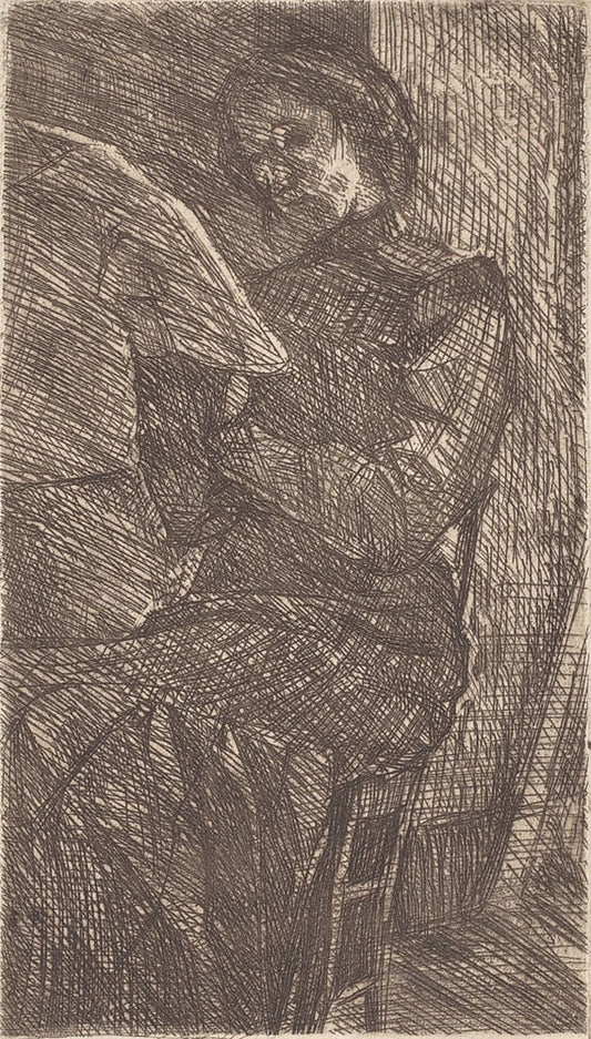 Woman Reading (Donna che legge) - by Umberto Boccioni