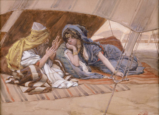 Abram's Counsel to Sarai - by James Tissot