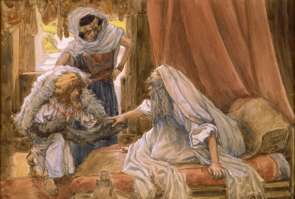 Jacob Deceives Isaac - by James Tissot