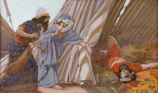 Jael Shows to Barak, Sisera Lying Dead - by James Tissot