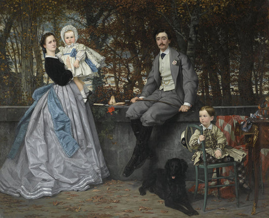 Portrait of the Marquis and Marchioness of Miramon and their children - by James Tissot