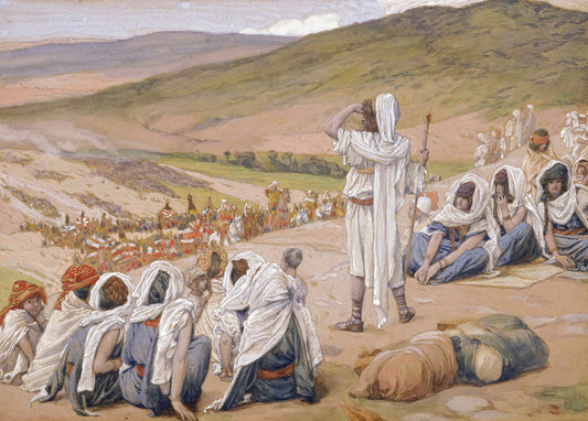 Jacob Sees Esau Coming to Meet Him - by James Tissot