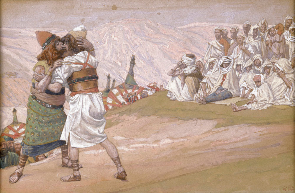 The Meeting of Esau and Jacob - by James Tissot