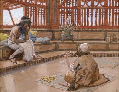 Joseph Converses With Judah, His Brother - by James Tissot