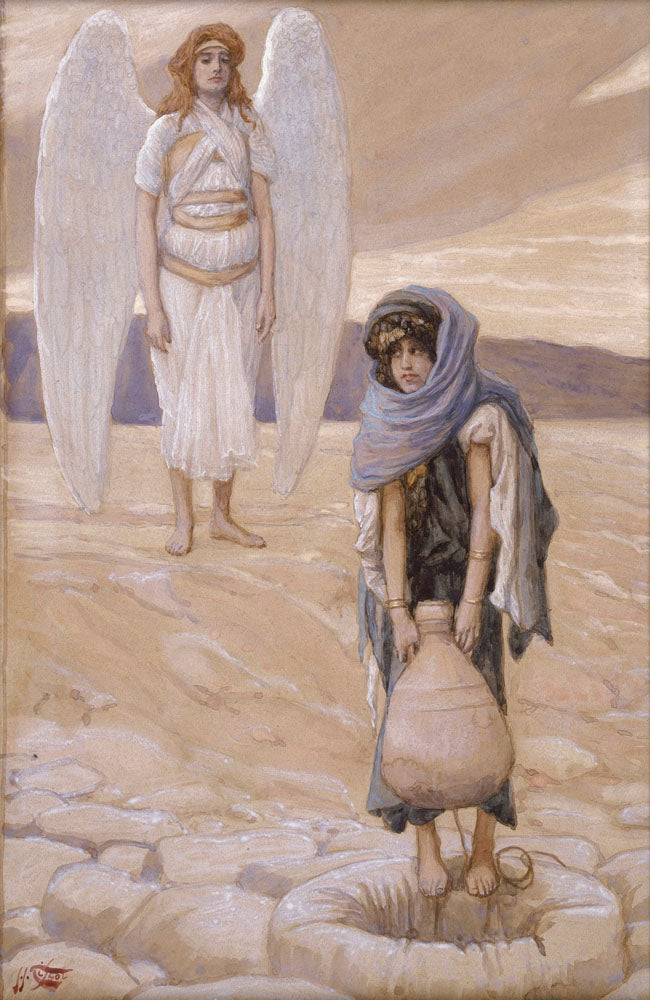 Hagar and the Angel in the Desert - by James Tissot