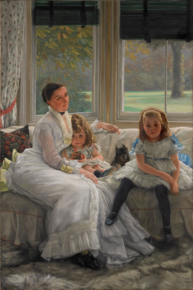 Portrait of Mrs Catherine Smith Gill and Two of her Children - by James Tissot