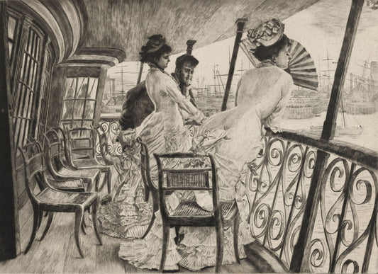 The Gallery of H.M.S. Calcutta (Souvenir of a Ball on Shipboard) - by James Tissot