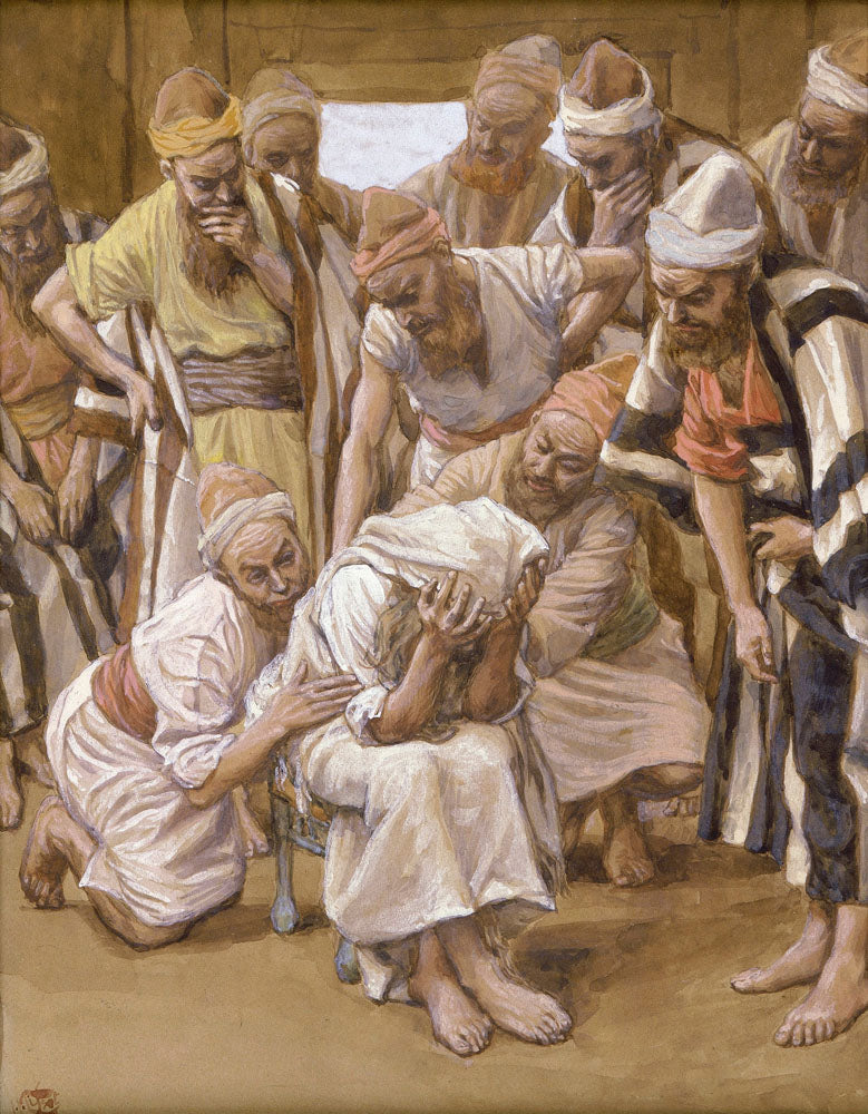 Jacob Mourns His Son Joseph - by James Tissot